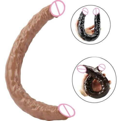 Huge Penis Anal Stimulation Penis Realistic Crystal Dildos Double-headed Penis Flexible Vaginal G-spot Anal Sex Toy For Women