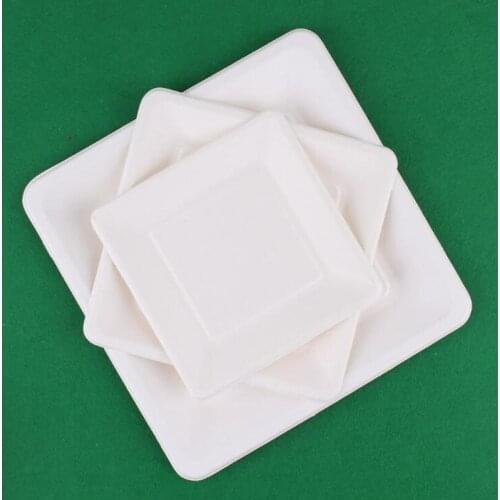 DIY Unpainted White Disposable Round Square Paper Plates Oval Bowls Kids Kindergarten Early Learning Toys Party Gift Christmas