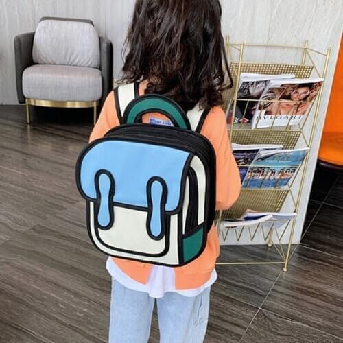 2D Drawing Cartoon School Bags Baby Toddler Cartoon Backpack