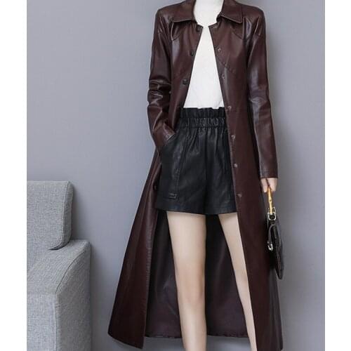 Thicken Genuine Leather Coat New Women Autumn Winter Fashion Keep Warm Long Jacket Sheepskin Coat Suede Outerwear