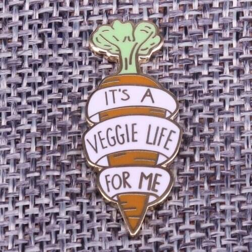 Veggie Vegan pin Vegetarian Gift Enamel Pin