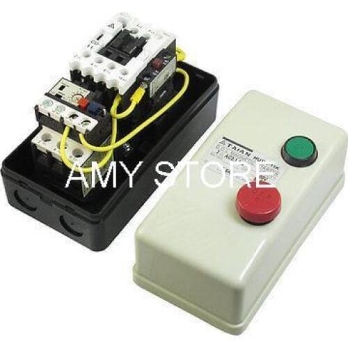 On Off Switch Enclosed 3 Pole Motor Magnetic Starter 380V Coil 5.5-8.5A