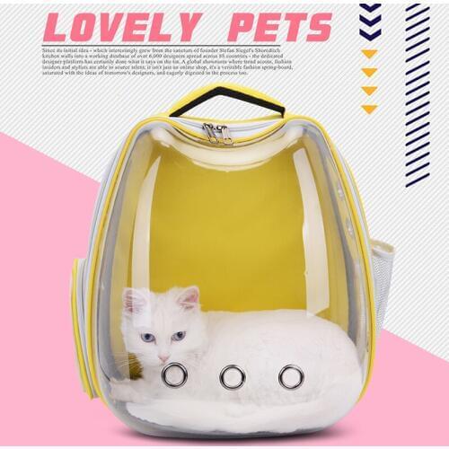 Out portable cat transparent space bag / Pet bag / Multicolor / Shoulders / Space capsule pet backpack