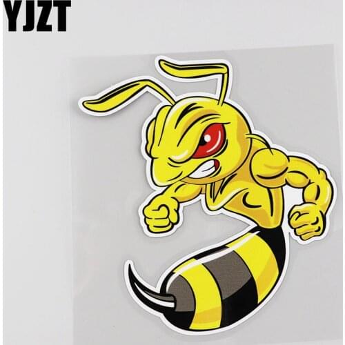 YJZT 13CMX14.7CM Cartoon Interesting Bees Decal Car Sticker 13B-0111