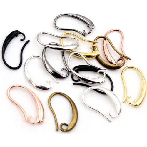 13x19mm 20pcs High Quality Black Silver Gold Plated Brass French Earring Hooks Wire Settings Base Settings Whole Sale