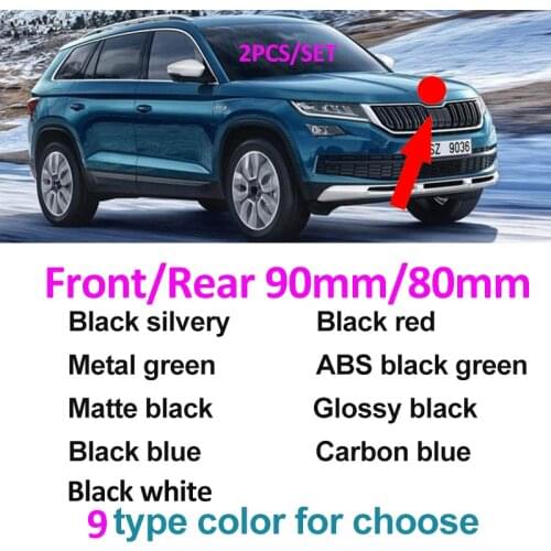 2pcs 90mm 80mm for Skoda Octavida Bora Fabia Superb Yeti Car Styling Hood Front Grille Label Trunk Boot Rear Sticker Covers