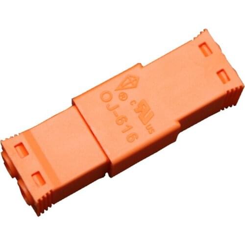 Orange OJ-616 2-Core Fast Disconnection Connector for LED Downlight 125V6A 18-22AWG Female+Male AC Wire Terminal Block