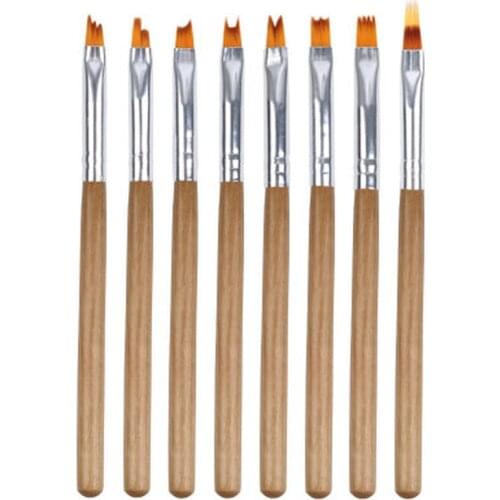 8pcs/Set Nail Brush for Manicure Gel Brush for Nail Art Brush Gel Nail Polish Gradient Painting Flower Drawing Pen Tool Kit
