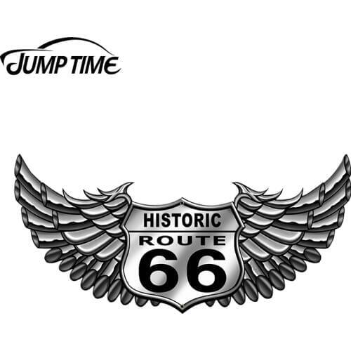JumpTime 13cm x 6.3cm 3D Car Sticker For Retro Route 66 Bike Auto Moto Decal Windows Bumper Motorcycle Car Styling