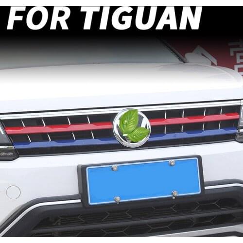 Car Bumper Grille Strip Cover Decorative Trim Mesh Modified Exterior Parts For Volkswagen VW Tiguan MK2 2017 2018 2019 2020 2021