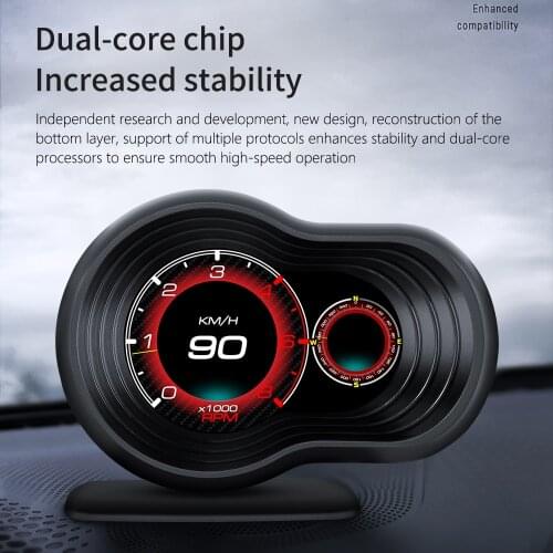 Car HUD OBD2 Speed Monitoring With Acceleration Turbo Alarm Digital Guage Head Up Display Auto On-board Computer Car Accessories