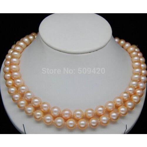 Free Shipping >32 INCH AAA 9MM Pink SOUTH SEA PEARL NECKLACE