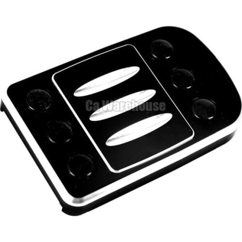 Black Shallow Cut Large Brake Pedal Pad Cover For 88-18 Harley Touring Street Glide Road King FLHX FLHR FLH/T