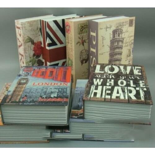 British architecture Book Safes Money Key Lock Book Secret box Piggy Bank Metal Steel Home Cash Storage Case Best birthday gift