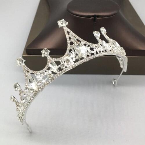 Birthday And Prom Gifts Luxurious Silver & Gold Color Crystal Alloy Crown Headband Bridal Wedding Jewelry Tiaras Accessories