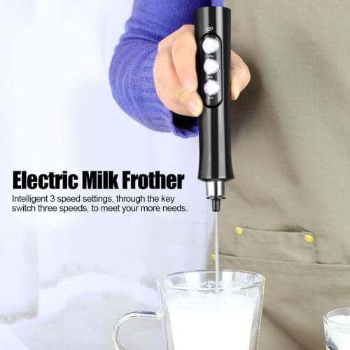 Electric Milk Frother Handheld Automatic Egg Beater Kitchen Drink Foamer Whisk Mixer Stirrer Coffee Cappuccino Creamer USBCharge