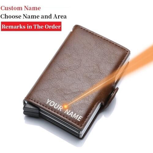 Free Engraving Carbon Fiber Leather Men Wallet Money Bag Purse Small Mini Card Holder Portomonee Male Walet Pocket