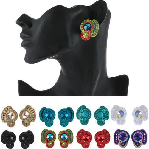 KPacTa Fashion Strap Handmade Earrings National Jewelry Womens Crystal Decorative Charm Earrings Oorbellen Birthday Gift