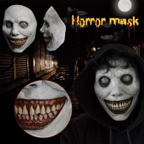 Halloween Scary Mask Latex Demon Smiley Mask Anonymous Mask Creative Horror Mask Cosplay Headgear Props Halloween Party Supplies