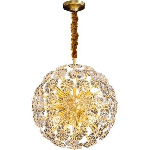 Gypsophila chandelier all copper post-modern dining room bedroom living room light luxury glass lamp