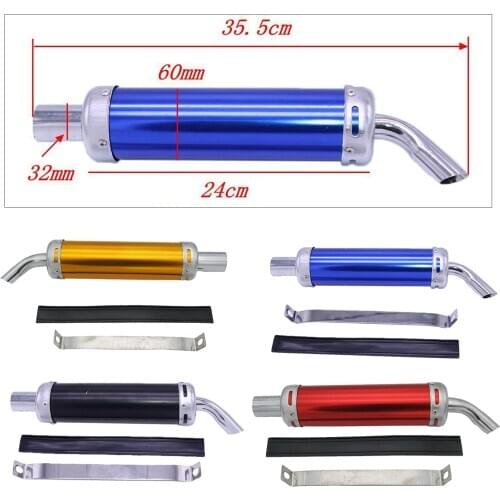 32mm 1.25inch Inlet Dia Motorcycle Exhaust Muffler Pipe Aluminum Alloy
