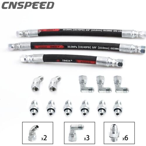 High Pressure Oil Pump HPOP Crossover Line Hose For Ford 99-03 7.3L Powerstroke (2* Hose , 3*90 ° Connectors,4*Directly Head)