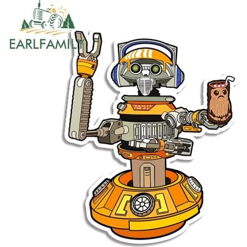 EARLFAMILY 13cm x 10.3cm for Robot Dj Car Sticker DIY Waterproof Scratch-proof Window Trunk Decal Custom Printing Decoration