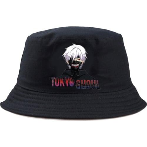 Bucket Hat tokyo ghoul Fisherman Pattern Panama Cap Anime casual Headwear Sun Hat Summer Man Fashion Gorros cotton Foldable