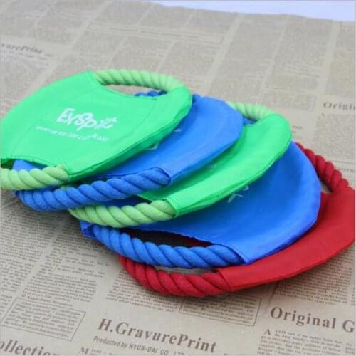 Durable Pet Dog Flying Discs Toy High Quality Nylon Big Dog Chew Rope Toy Dog Indoor and Outdoor Activity Toys