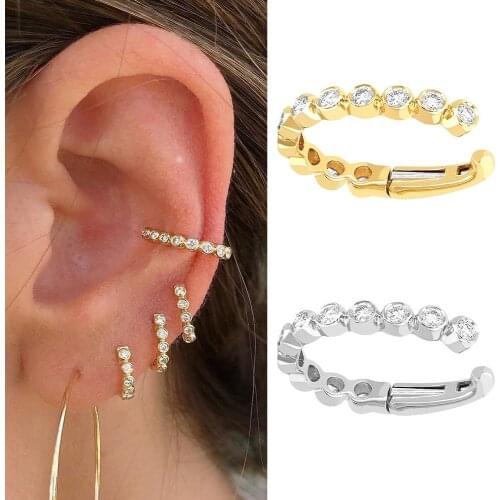 Retro ear clip 2021 new fashion earring folding ear bone clip Female Minority Europe and America no ear hole cochlear clip