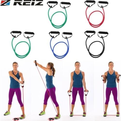 REIZ Rubber Latex Fitness Resistance Band Rope Tube Elastic Exercise for Yoga Pilates 2017 Workout Home Based Strength Training