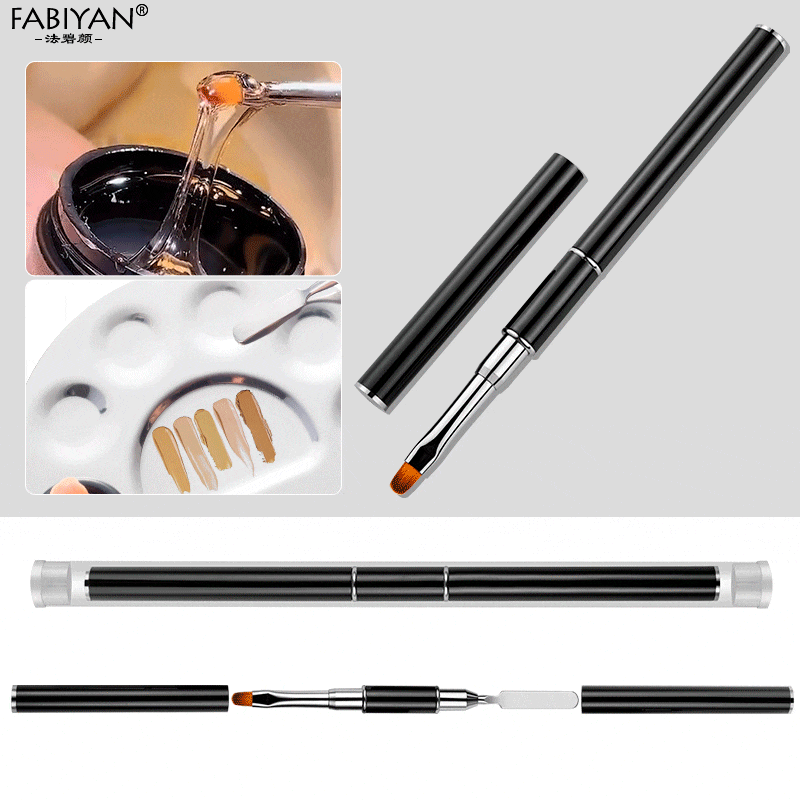 Nail Art Drawing Painting Pen UV Gel Extension Builder Brush Spatula Stick Rod Manicure Tool Double Head
