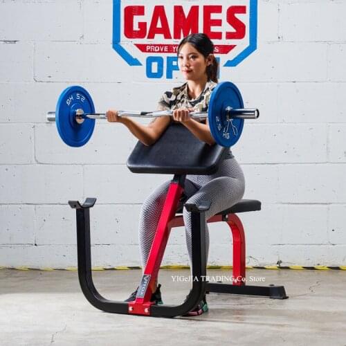 Preacher Curl Bench or Strength Training for Biceps, Fitness Preacher Curl Weight Bench with Wheels, Fitness Training Chair