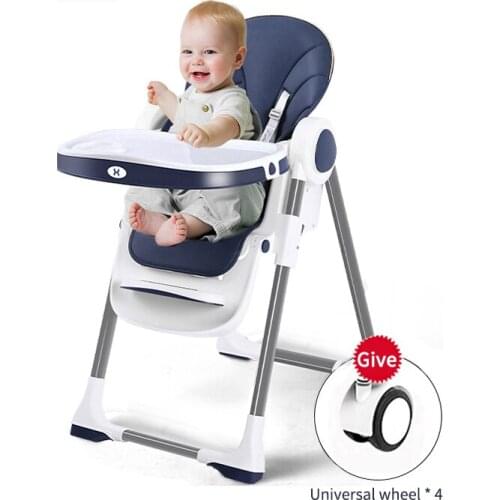 High-foot Feeding Chair Children Dining Chair Foldable Multifunctional Portable Household Adjustable Baby Dining Table and Chair