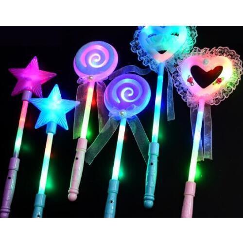LED Flash Light Magic Glow Stick Wand Kids Girls Fairy Princess Dress Accessories Party Decor Christmas Gift YH1287