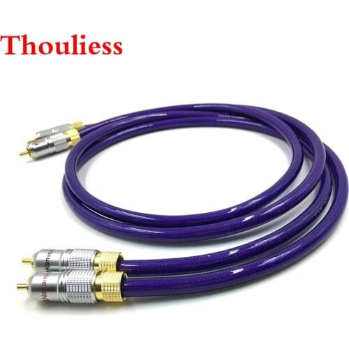 Thouliess Nakamichi Gold Plated RCA Audio Cable 2x RCA Male to Male Interconnect Audio Cable with Van Den Hul MC SILVEB-IT 65