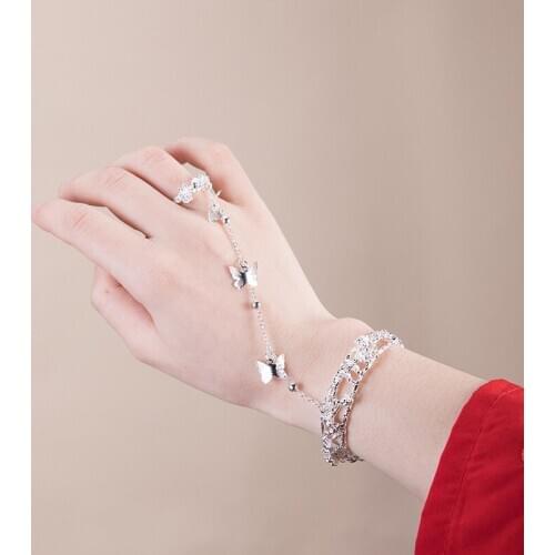 Tian Guan Ci Fu Retro Chinese Style Jewelry Cosplay Gift Bracelet Handchain Hua Cheng Xie Lian Butterfly Ring Props Accessories