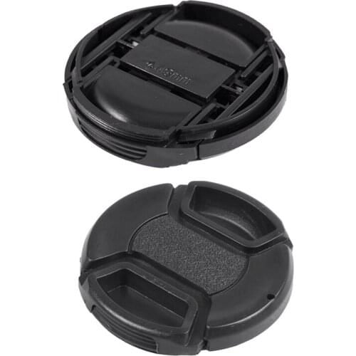 2 Pcs Universal Snap-On Lens Cap Center Pinch Front Lens Cap for DSLR Camera, 52Mm & 49Mm