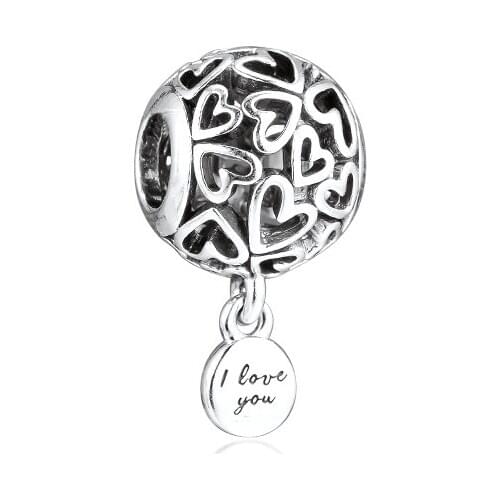 CKK Silver 925 Jewelry Openwork Hearts Charm Fits Original Bracelets Sterling Silver Beads