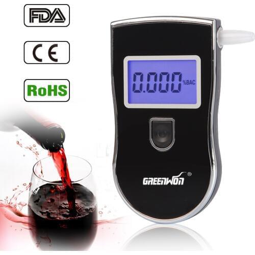 Patented Alcohol Tester Breathalyzer alcohol detector with retractable breath pipe, Digits LCD Display FREE mouthpiece