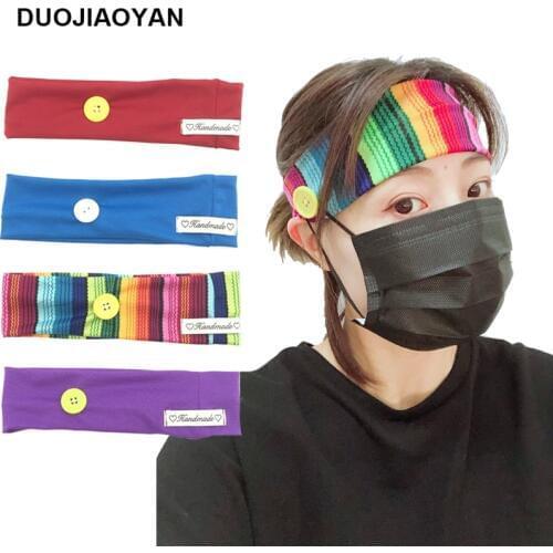 DUOJIAOYAN Fashion Button Mask Headband Female Colors резинки для волос Women hair accessories Girls Hairband frete gratis