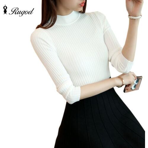 2019 Women Cashmere Sweater Women Fashion Slim Solid Autumn Spring Warm Turtleneck Knitted Pullover Bottoming Jumpers Pull Femme