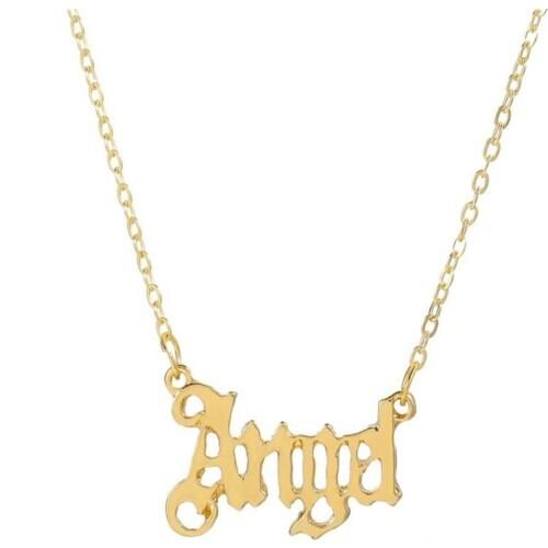 Metal letter Angel pendant necklace ladies daily accessories for sale