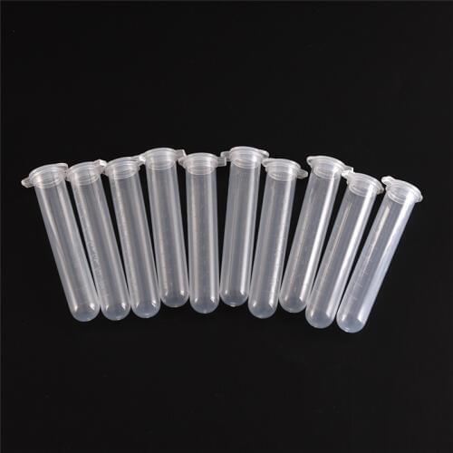 10pcs 10ml Plastic Centrifuge Tube Micro Centrifuge Test Tube Clear Vial Container With Snap Cap Lid for Laboratory