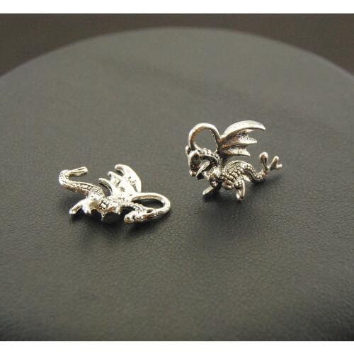 10Pcs Silver Color Medieval Dragon Charm Jewelry Making DIY Handmade Craft A1117