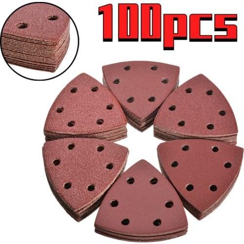 120Pcs Sanding Disc 40-240 Grit 6 Holes 93mm Triangle Delta Sanding Paper Hook Loop Sandpaper Disc Abrasive Tools