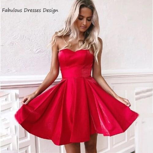 2020 Red Mini Short Prom Dresses Sexy Strapless Sweetheart Backless Vestido Cheap Evening Dress Party For Women
