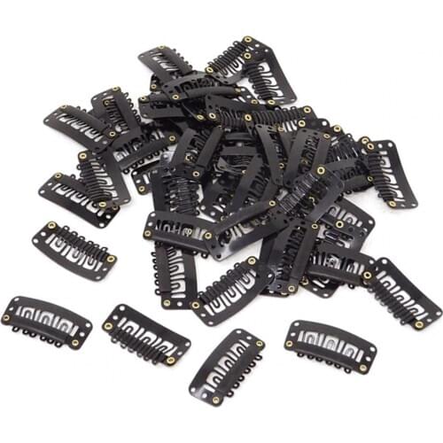 50Pcs/Set 6-Teeth Non-slip Invisible Wig Faux Hair Extension Fixing Snap Clip