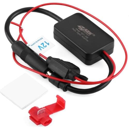 12V Car Automobile Radio Signal Amplifier ANT-208 Auto Vehicles FM Aerial Booster For Enhancing Signals Black