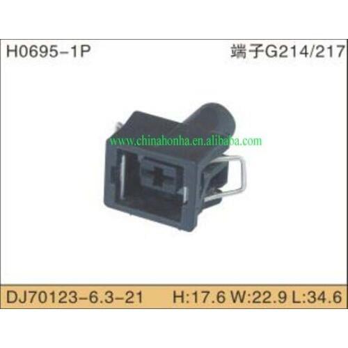Freeshipping 10 pcs 1 Pin Automotive Waterproof Jacket Socket Connector Wire Header With Terminals DJ70123-6.3- 21